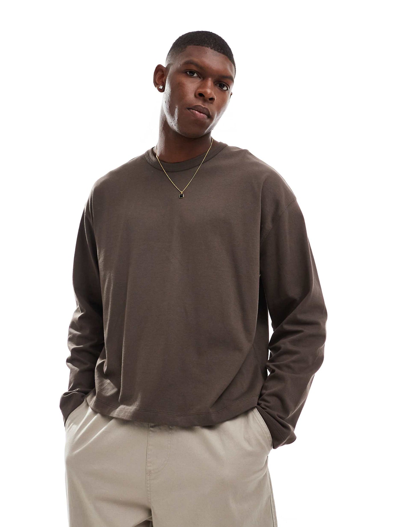 Essential Heavyweight Oversized Boxy Long Sleeve T-Shirt 240Gsm