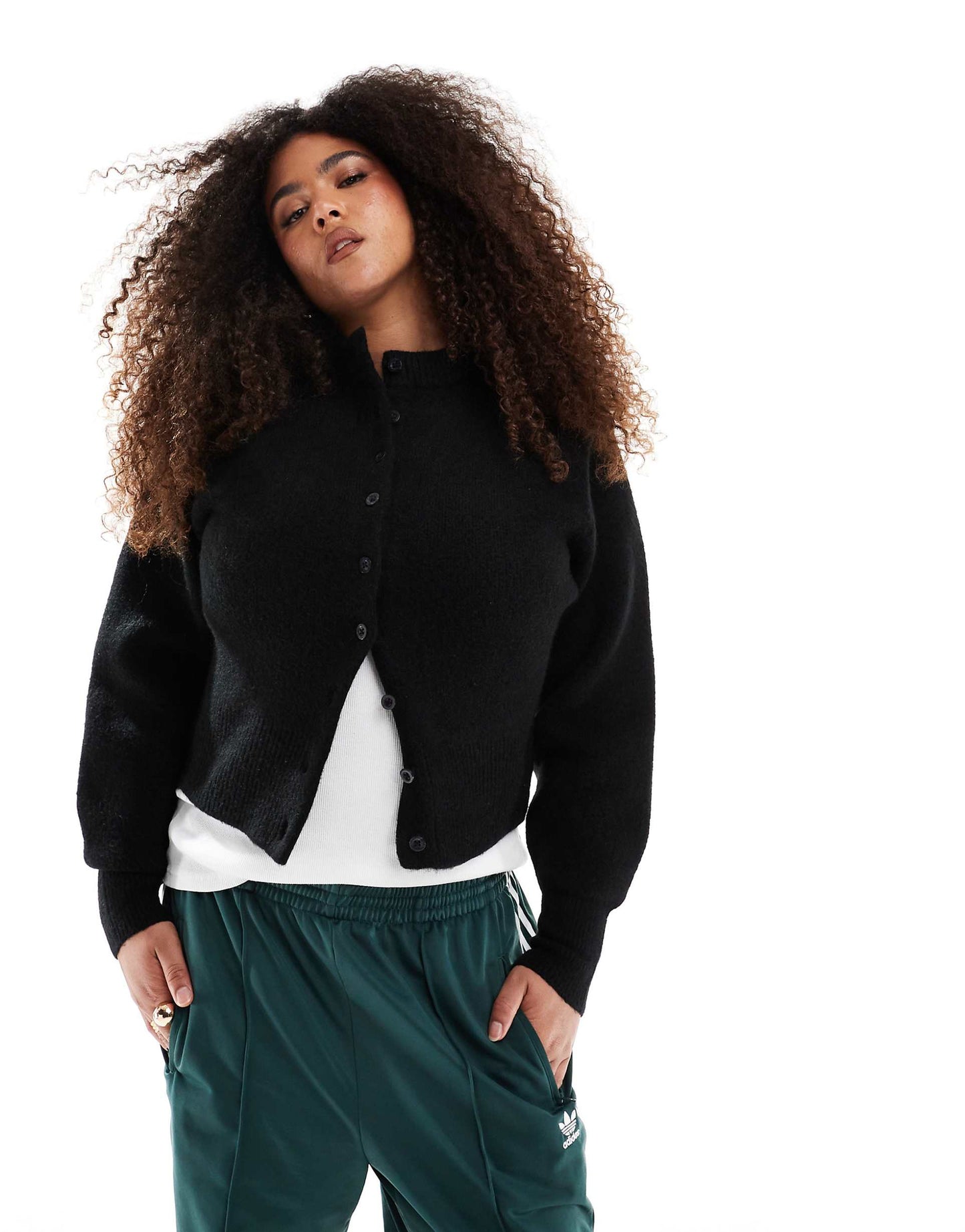 Curve Crew Neck Compact Cardigan