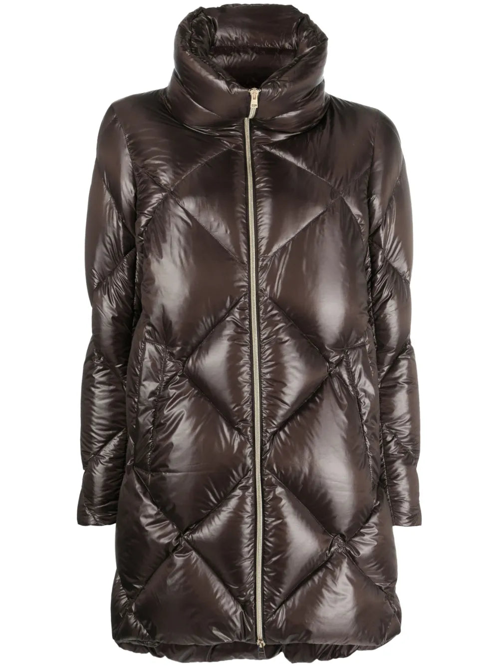 Diamond-Quilted Padded Coat