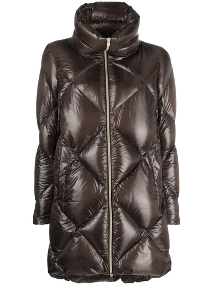 Diamond-Quilted Padded Coat