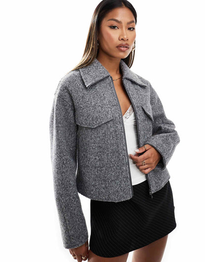 Zip Up Shacket