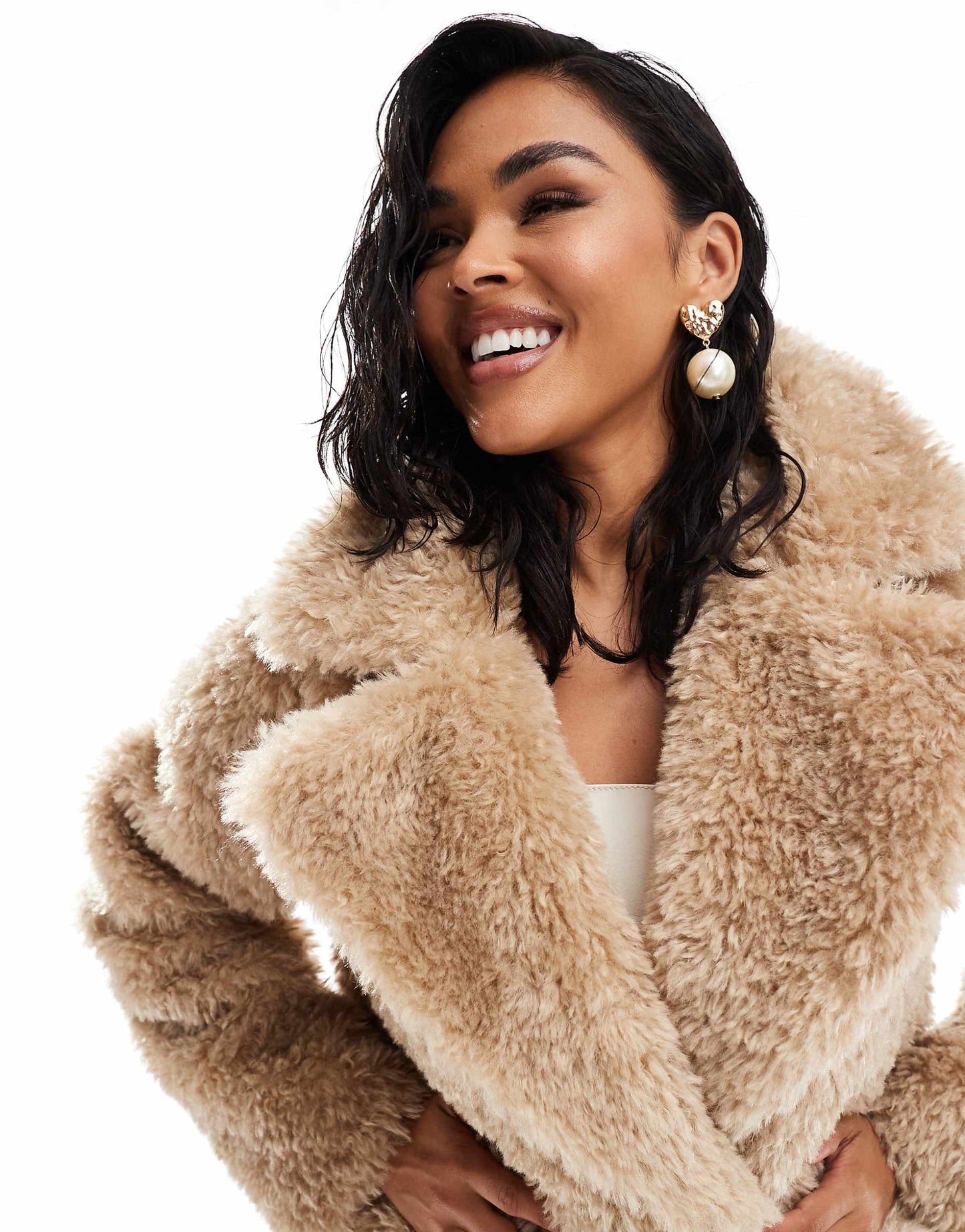 Button Up Faux Fur Coat