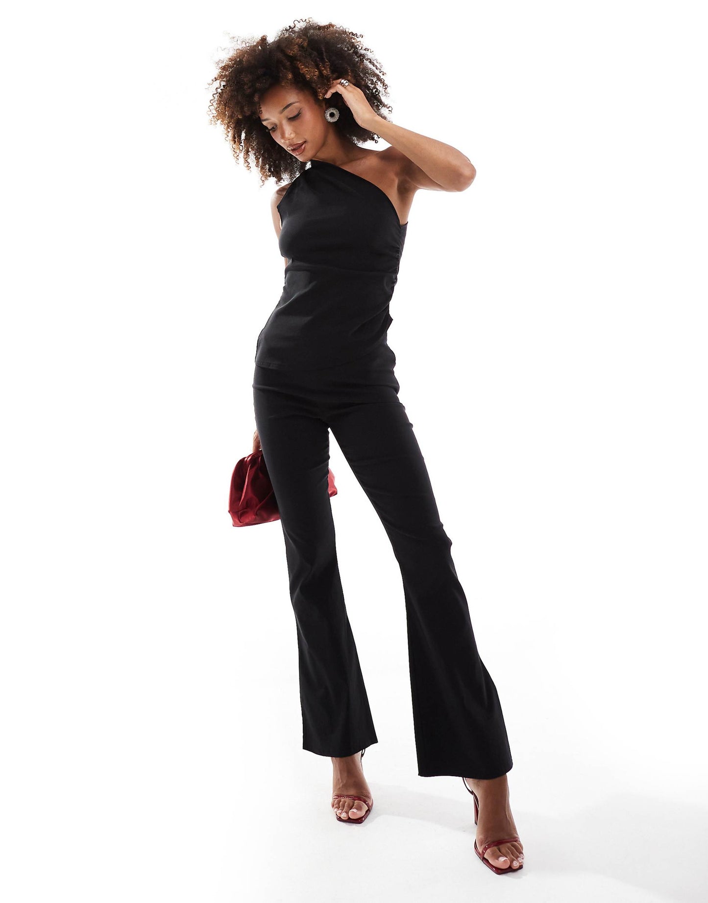 Bengaline Side Split Flared Leg Trousers Co-Ord