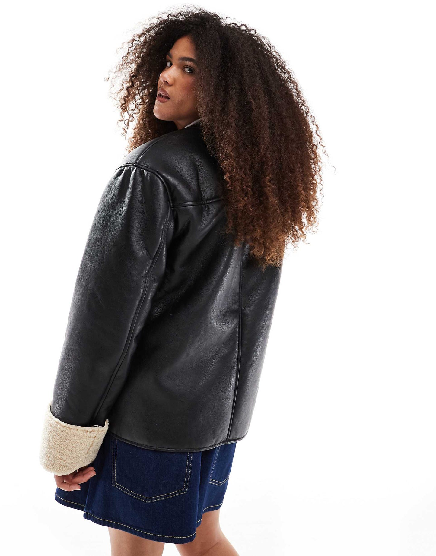 Curve Collarless Borg Bonded Jacket