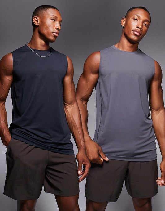 Icon Training Sleeveless Tank With Quick Dry 2 Pack