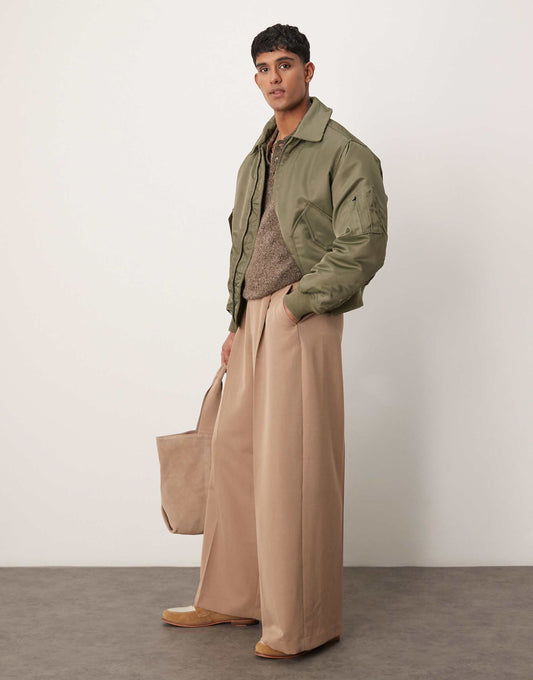 Smart Extreme Wide Leg Trousers With Front Pleat