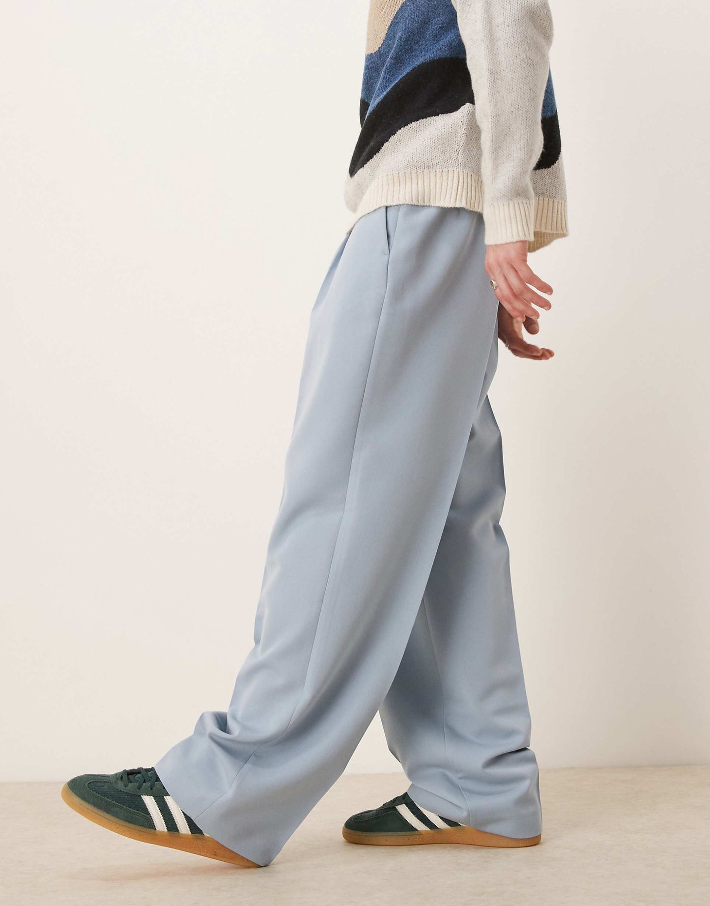 Smart  Wide Leg Trousers With Front Pleat