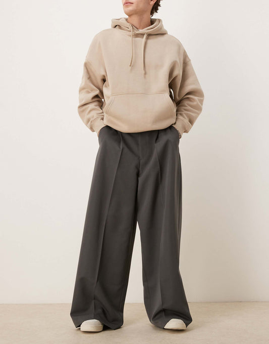 Smart Extreme Wide Leg Trousers With Front Pleats