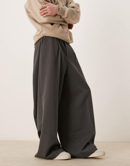 Smart Extreme Wide Leg Trousers With Front Pleats