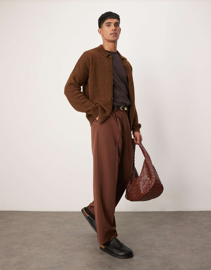 Smart  Wide Leg Trousers With Front Pleat