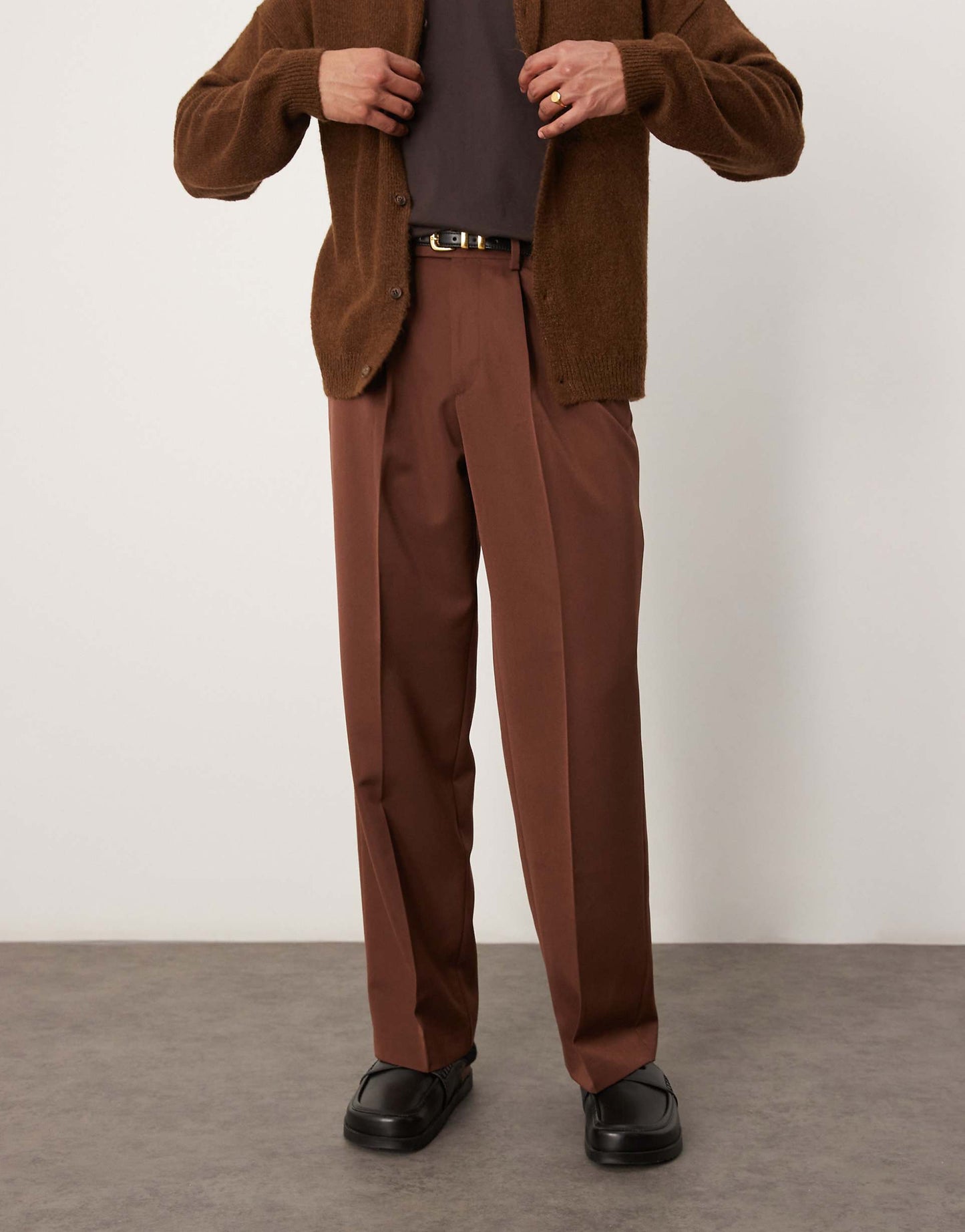 Smart  Wide Leg Trousers With Front Pleat
