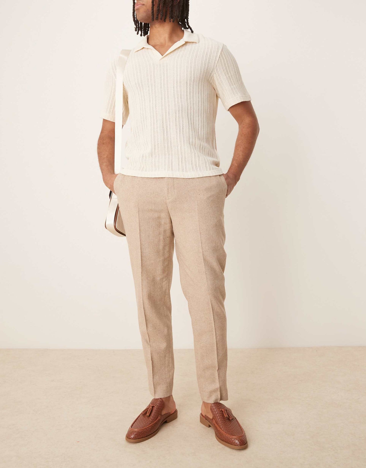 Smart Tapered Fit Wool Mix Trousers
