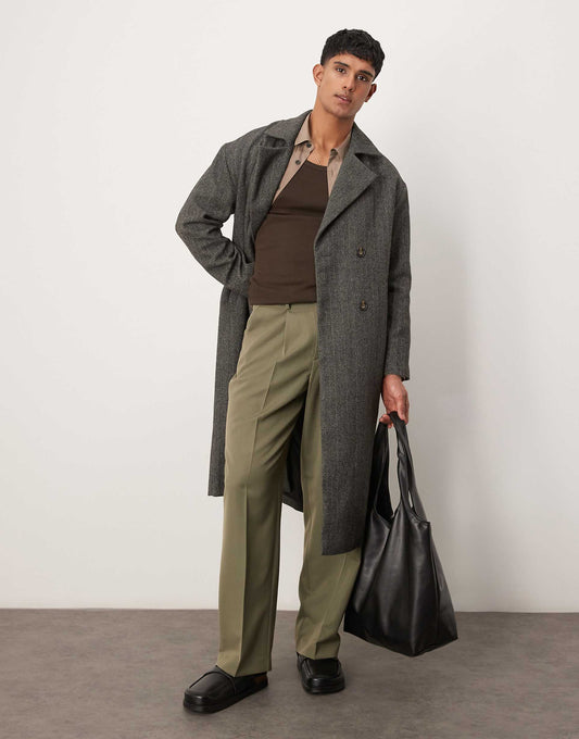 Smart Wide Leg Trousers With Front Pleat
