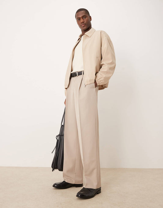 Smart Wide Leg Trousers With Double Pleats