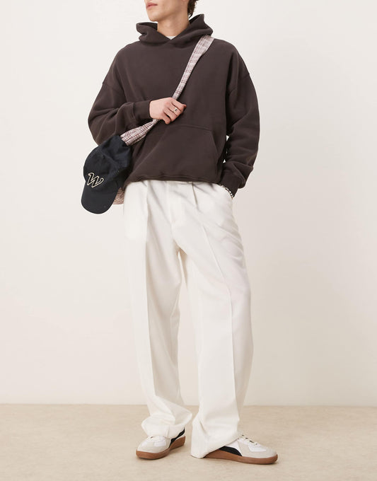 Smart  Wide Leg Trousers With Front Pleat