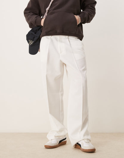 Smart  Wide Leg Trousers With Front Pleat