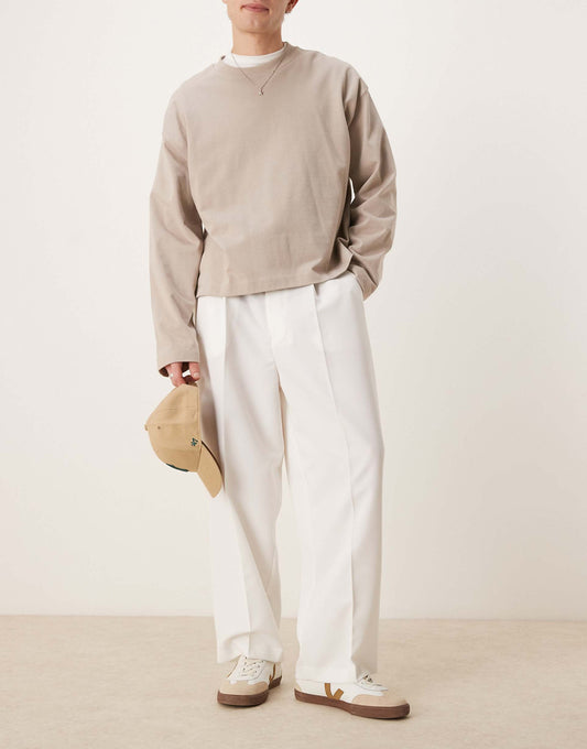 Smart Balloon Fit Trousers With Front Pleat