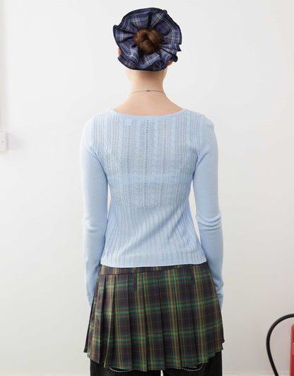 Knit Scoop Neck Long Sleeve Top