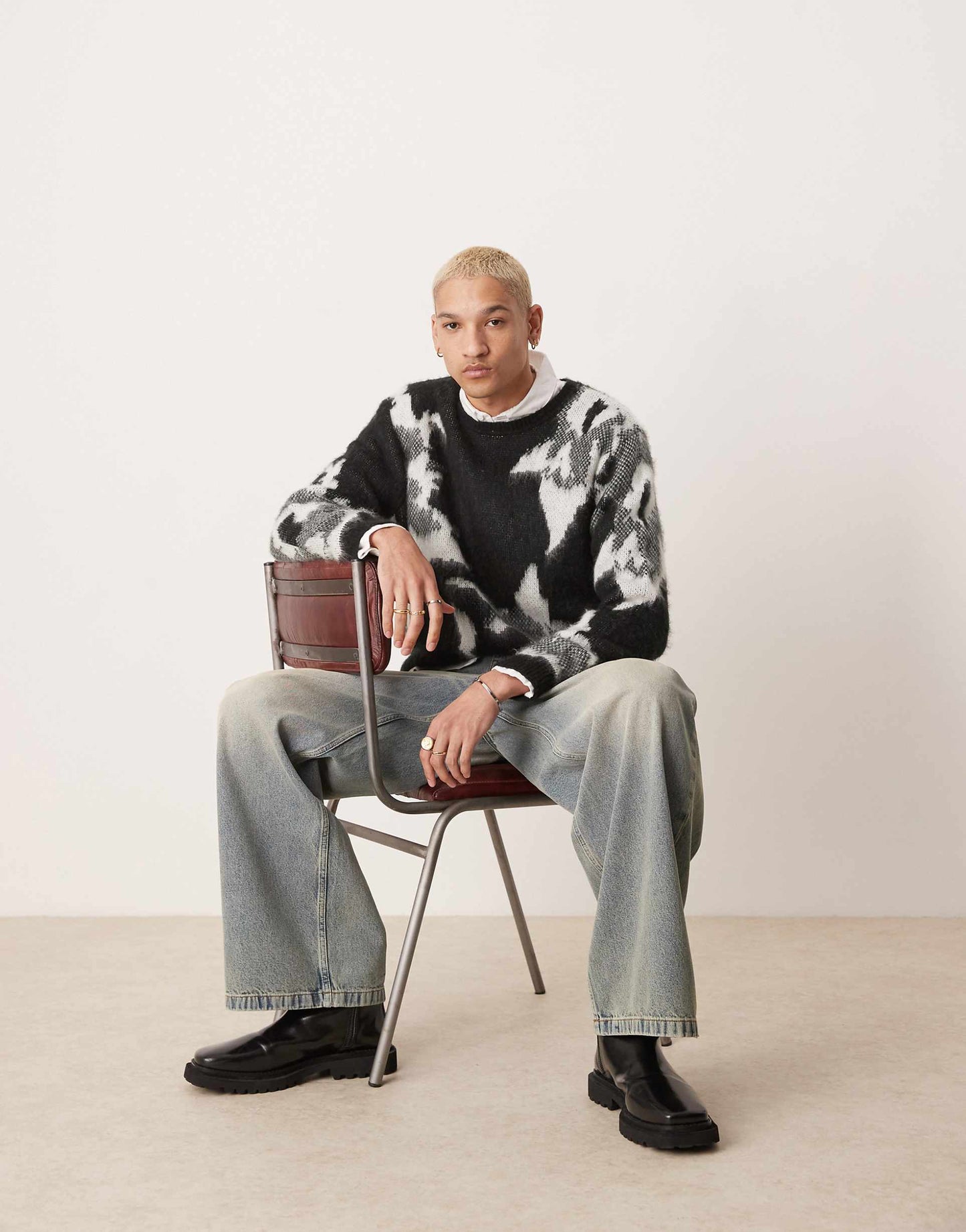 Relaxed Knitted Crew Neck Jumper