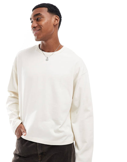 Essential Heavyweight Oversized Boxy Long Sleeve T-Shirt 240Gsm