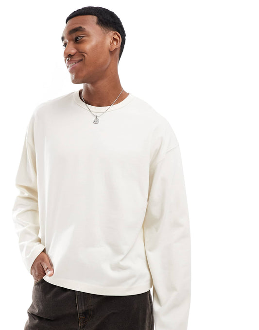 Essential Heavyweight Oversized Boxy Long Sleeve T-Shirt 240Gsm