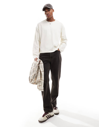 Essential Heavyweight Oversized Boxy Long Sleeve T-Shirt 240Gsm