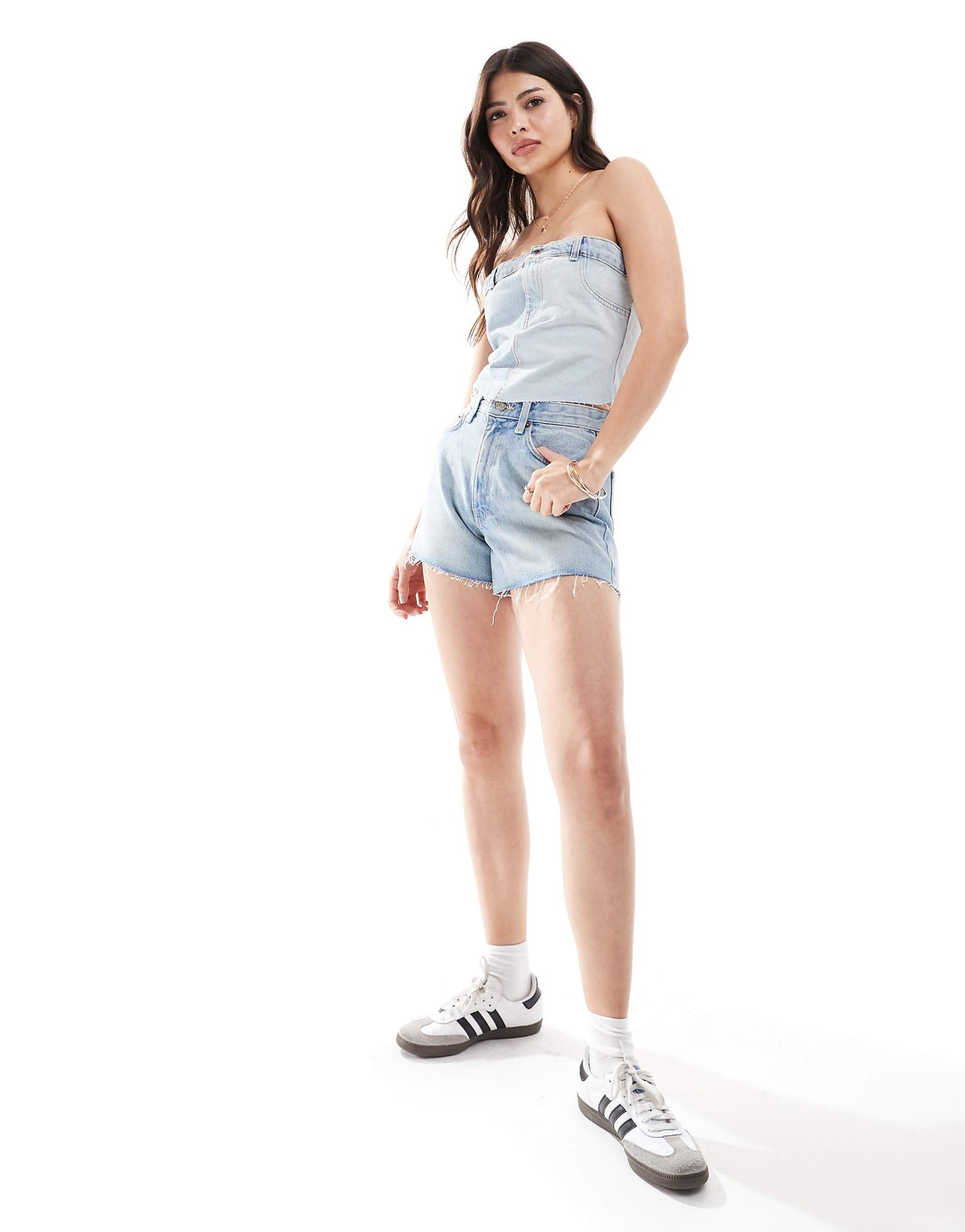 Contrast Denim Waistband Detail Corset