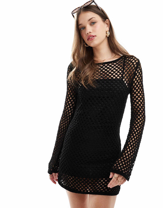 Knitted Crochet Mini Dress