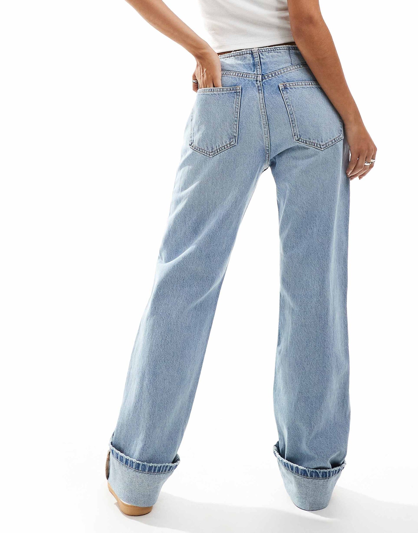 Mid Rise Straight Leg Jean With Raw Waistband