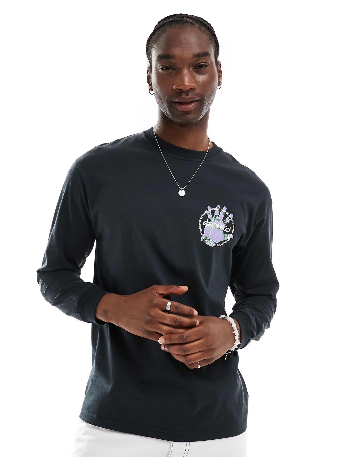 Climber'S Hand Graphic Long Sleeve T-Shirt