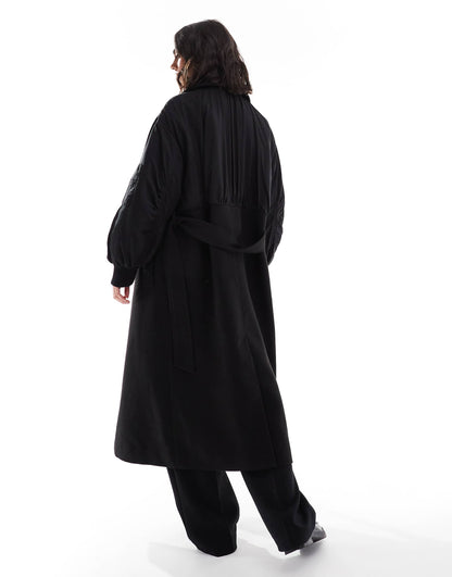 Spliced Formal Bomber Coat