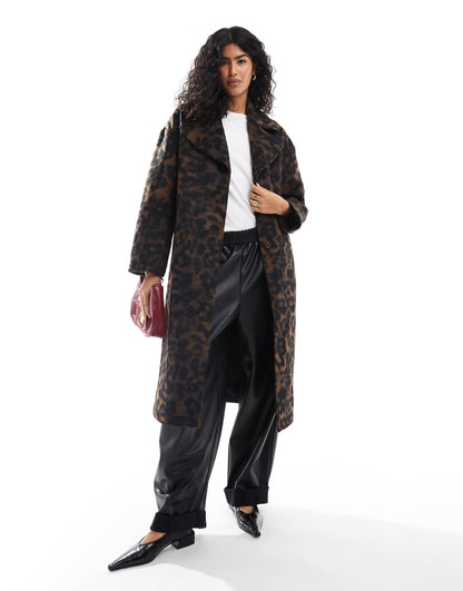 Leopard Print Cocoon Coat