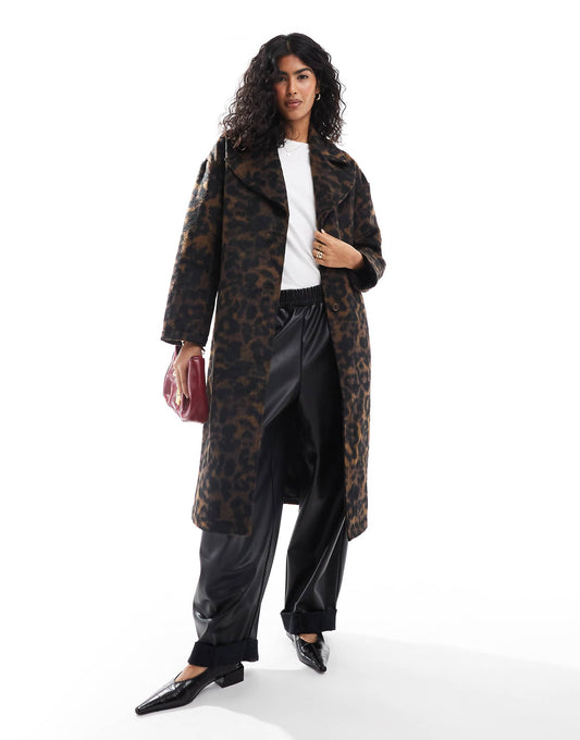 Leopard Print Cocoon Coat