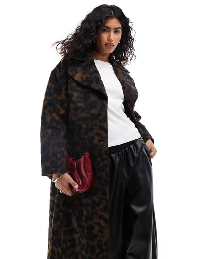 Leopard Print Cocoon Coat