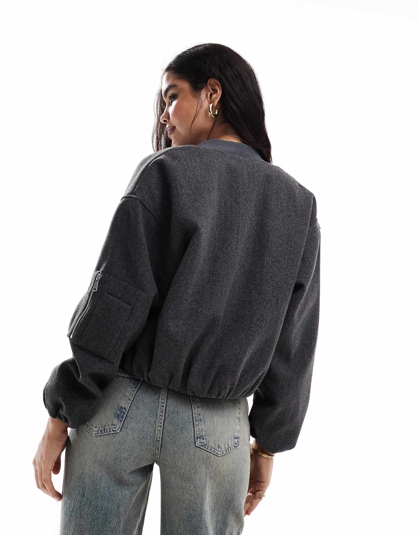 Clean Zip Through Bomber Jacket