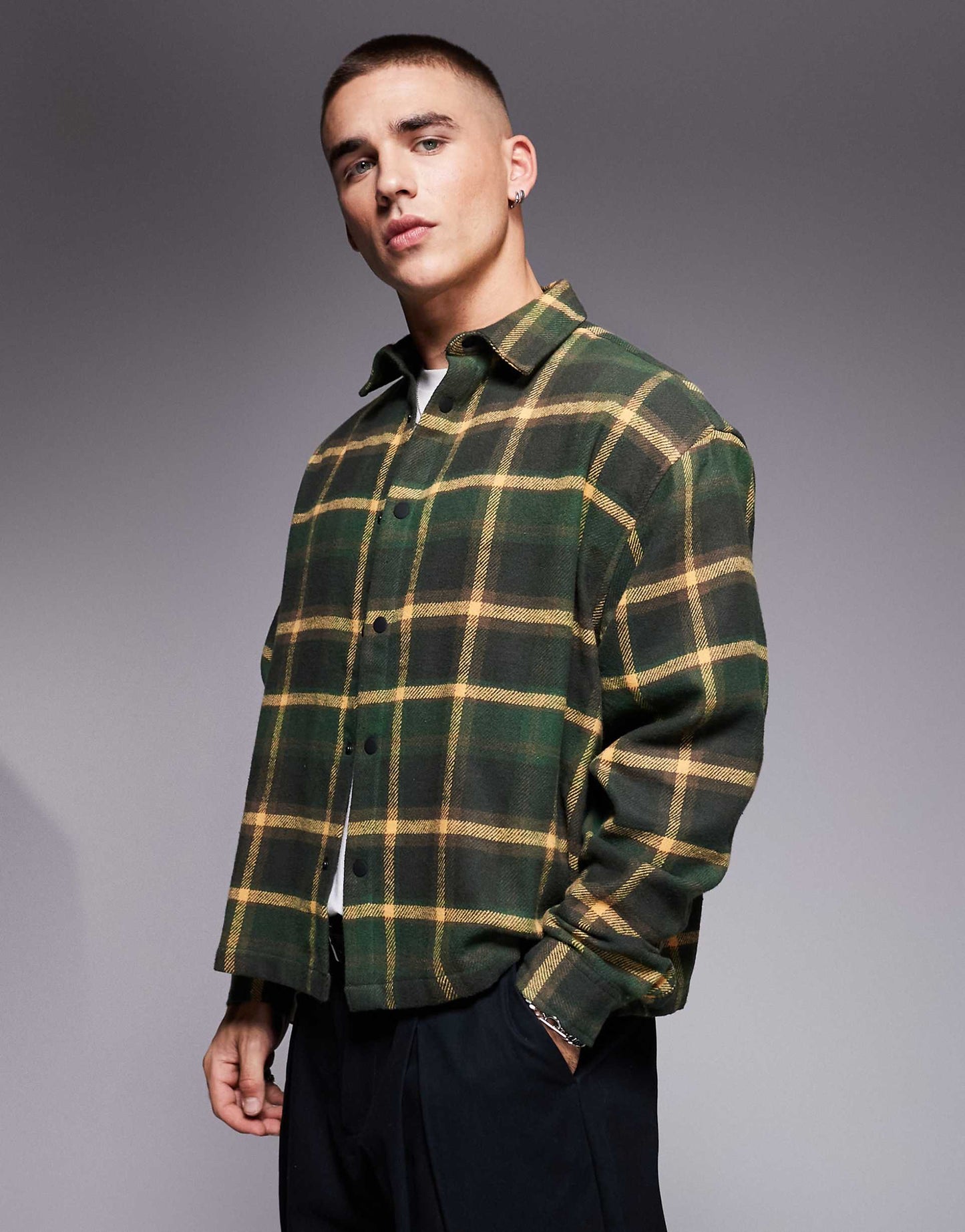 Boxy Oversized Flannel Shirt