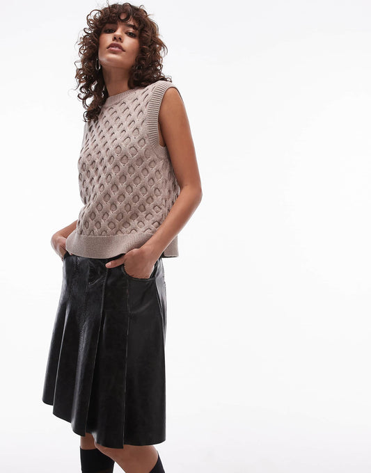 Cable Knit Sweater Vest