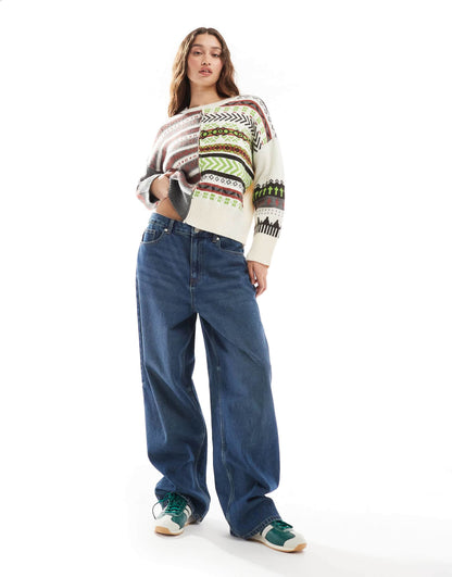Fairisle Split Knitted Jumper
