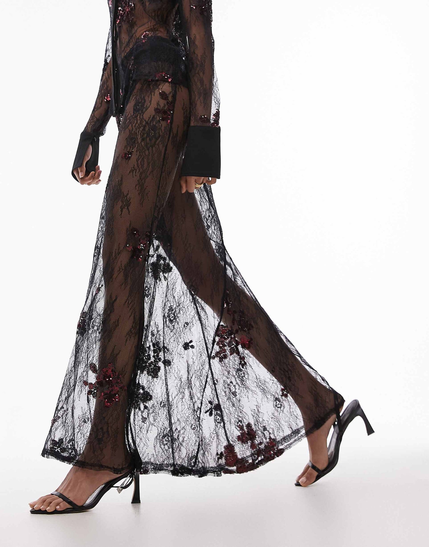 Co-Ord Embellished Lace Maxi Skirt
