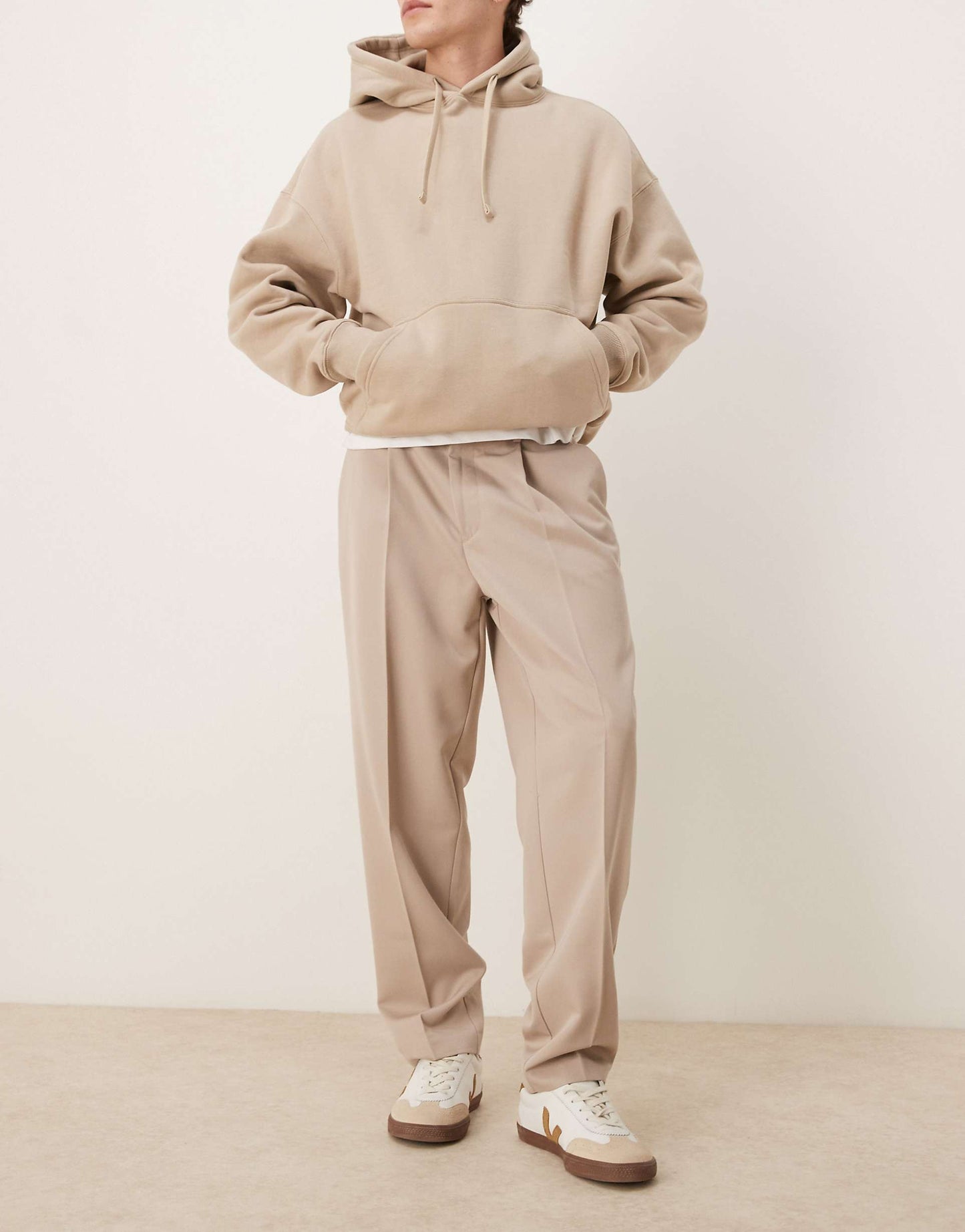 Smart Oversized Tapered Trousers With Front Pleat
