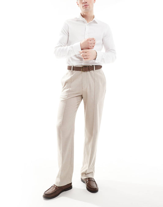 Smart Straight Leg Trousers With Pintucks