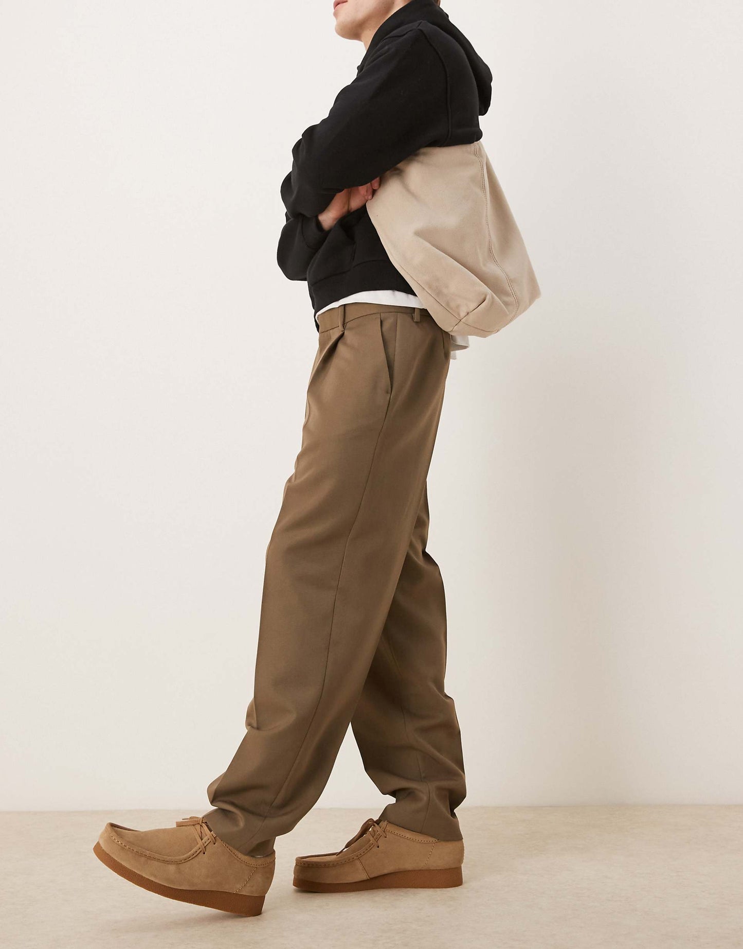 Smart Oversized Tapered Trousers With Front Pleat