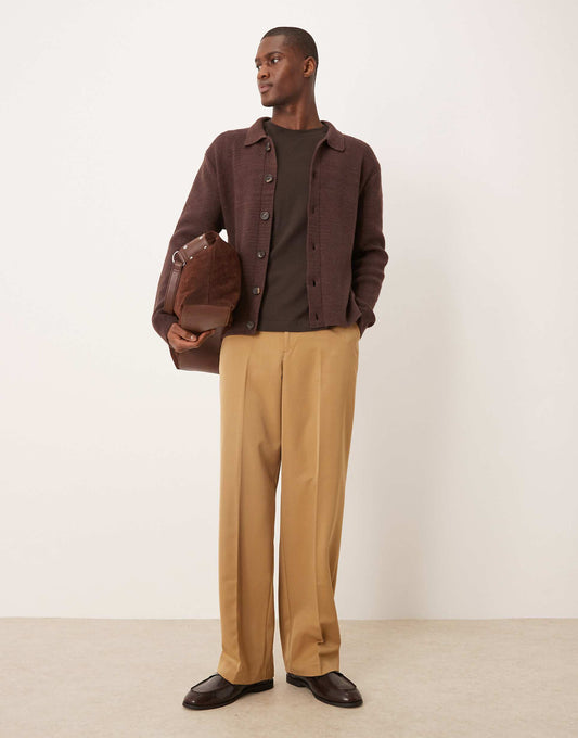 Smart Wide Leg Trousers With Carpenter Pocket