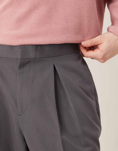Smart Wide Leg Trousers With Front Inverted Pleats