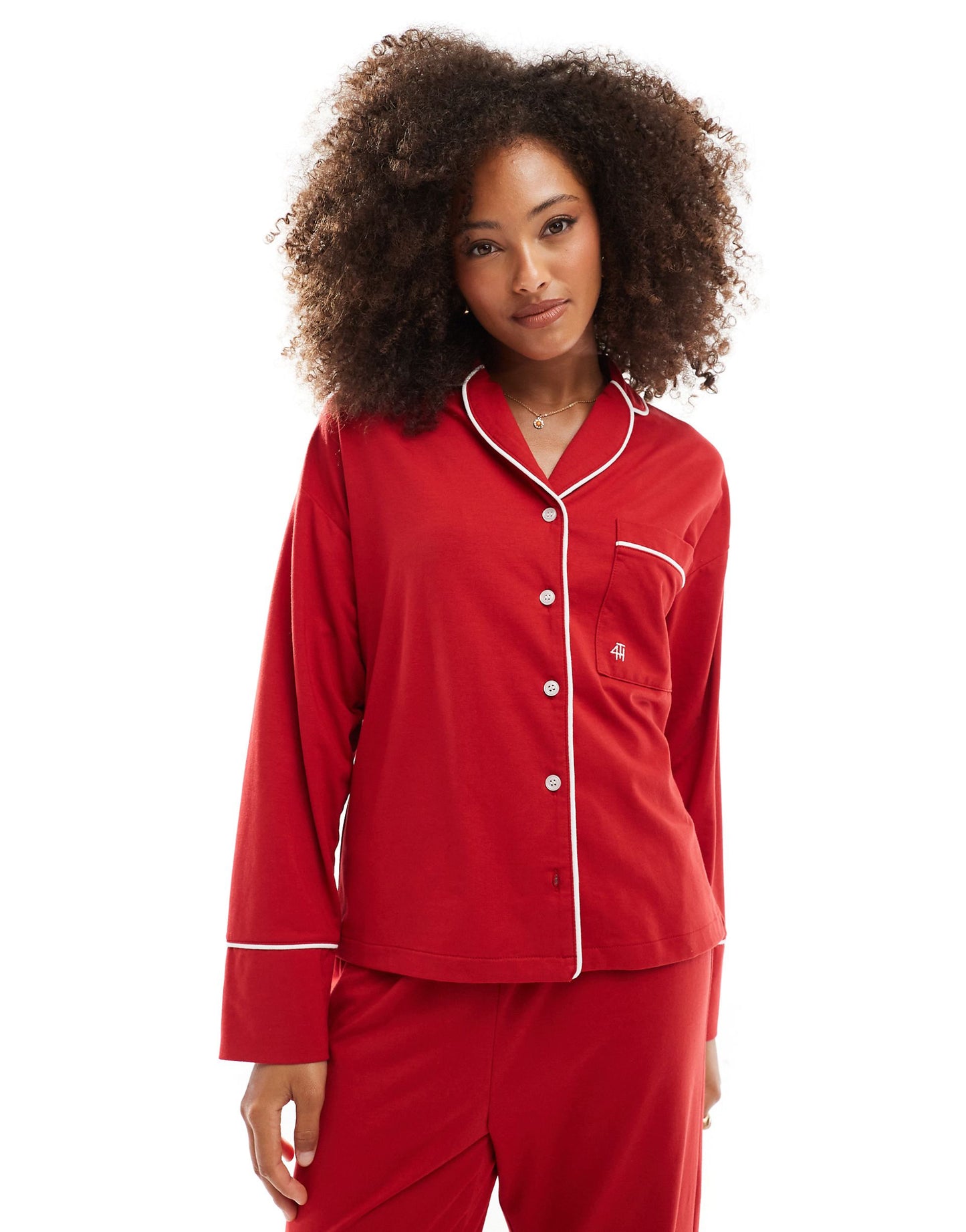 Jennifer Long Sleeve Jersey Pyjama Shirt