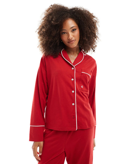 Jennifer Long Sleeve Jersey Pyjama Shirt