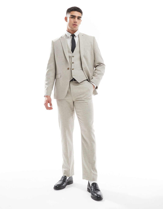 Slim Suit Trousers With Wool