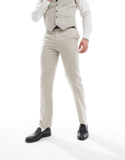 Slim Suit Trousers With Wool