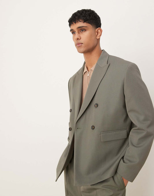 Boxy Double Breasted Suit Jacket