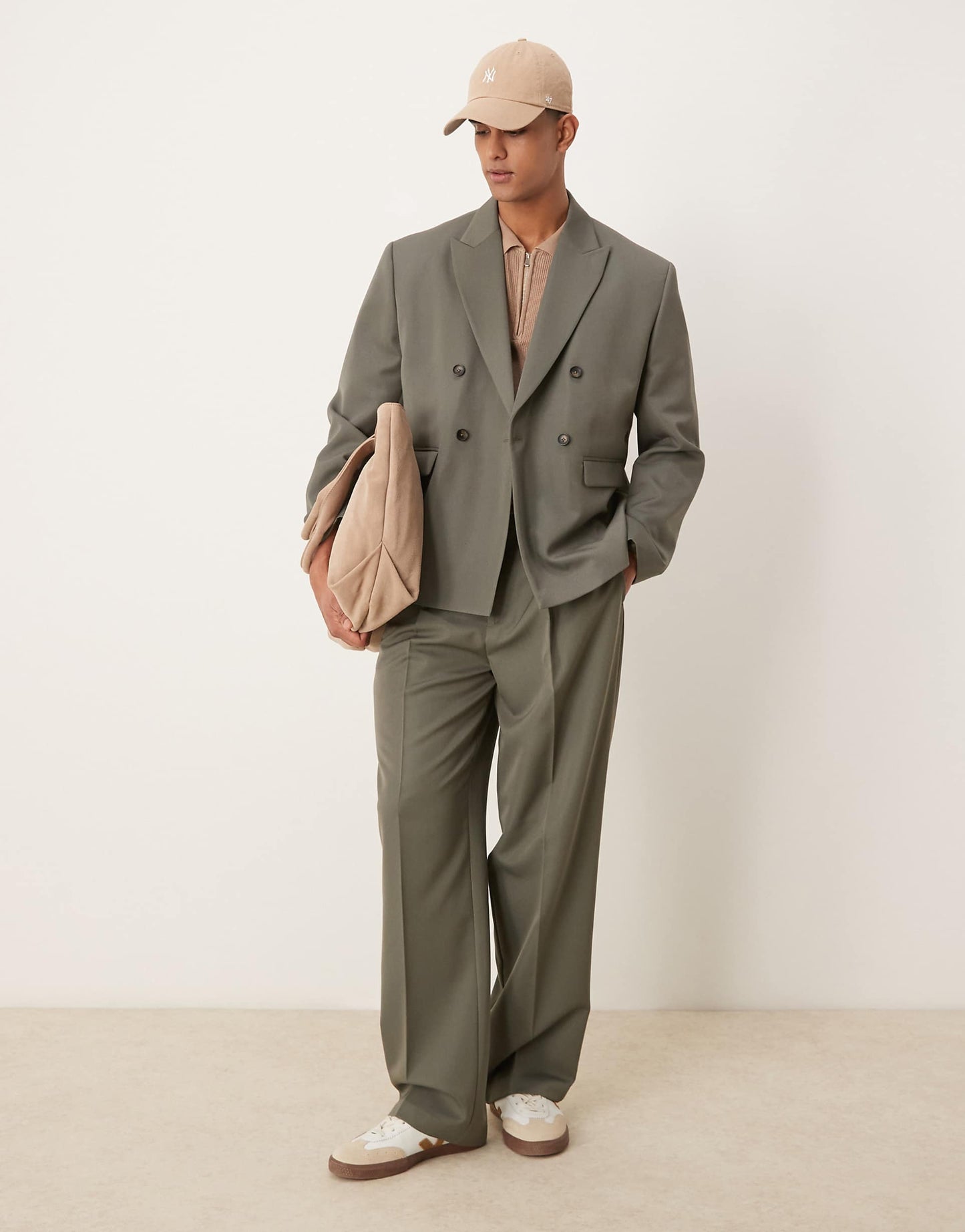 Boxy Double Breasted Suit Jacket